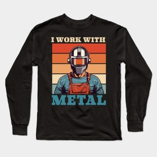 Western Welder Retro Themed Gift Long Sleeve T-Shirt